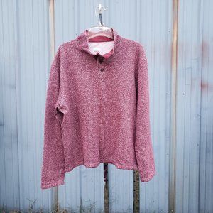 Vintage 90s Fossil 54 Buttoned Red/White Sweatshirt Pullover XL